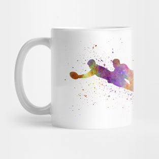 Rugby player in watercolor Mug